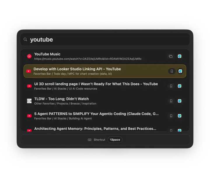 Fasttab FastTab — Tab and Finder search for Safari, Chrome, Edge, and Brave